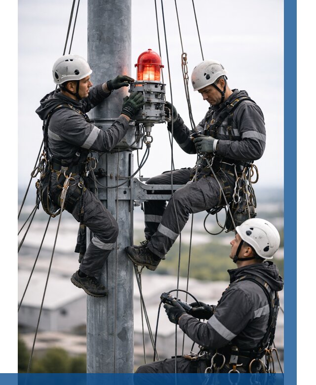 Монтаж заградительных огней в Черемхове от 8862 р. | ВЫСОТНИК-Чрм