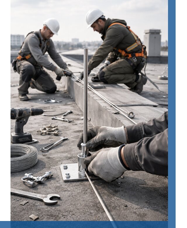 Монтаж молниезащиты на кровле в Черемхове цена от 26065 р. | ВЫСОТНИК-Чрм