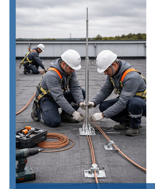 Монтаж молниезащиты на кровле в Черемхове под ключ с гарантией