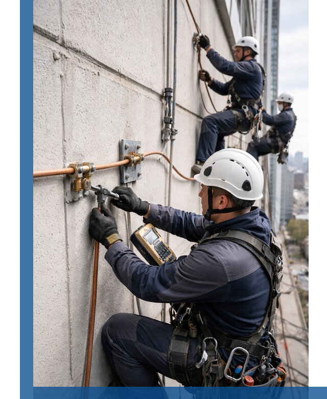 Монтаж системы заземления здания и молниезащиты в Черемхове