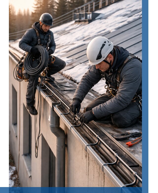 Монтаж греющего кабеля на кровле в Черемхове от 469 р. | ВЫСОТНИК-Чрм