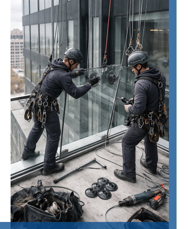 Монтаж стеклянных ограждений в Черемхове от 2607 р. | ВЫСОТНИК-Чрм