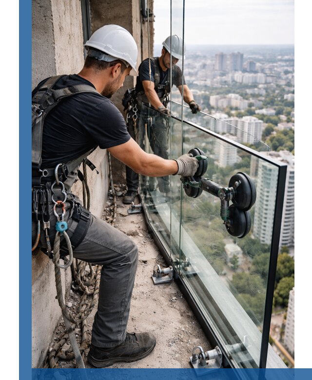 Монтаж стеклянных ограждений под ключ с гарантией в Черемхове