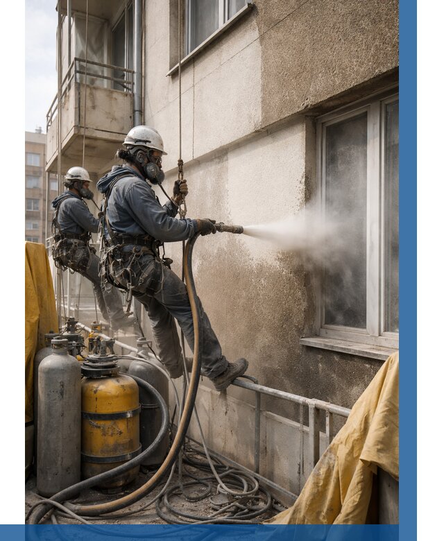 Пескоструйная очистка фасада в Черемхове от 678 р. | ВЫСОТНИК-Чрм