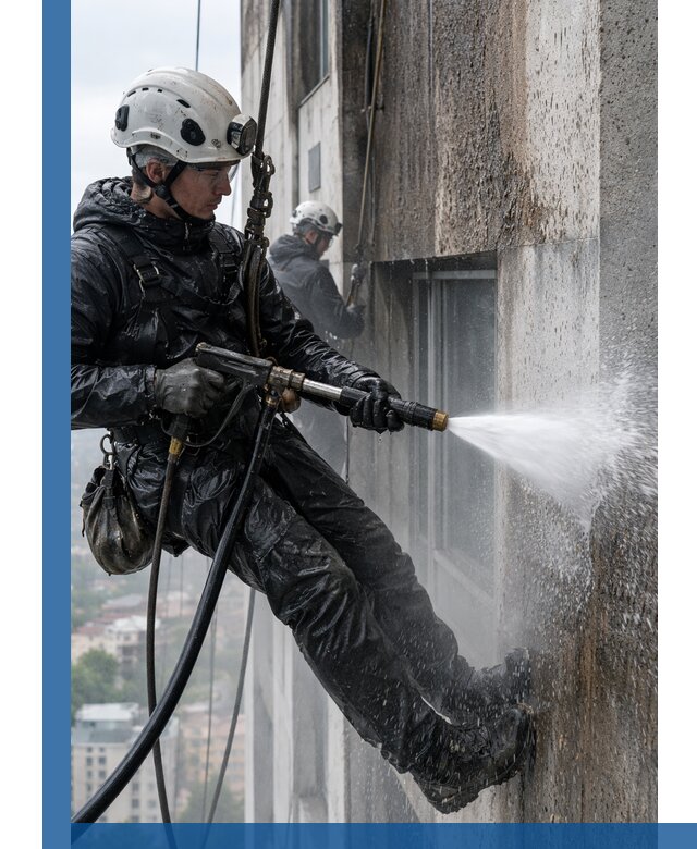 Гидроструйная очистка фасадов и конструкций в Черемхове