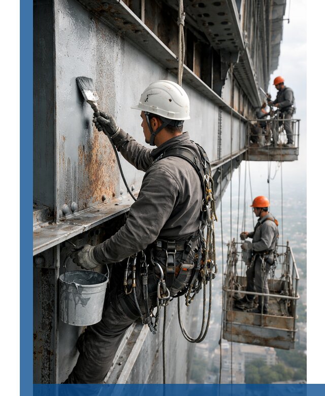 Покраска металлоконструкций на высоте в Черемхове профессионально