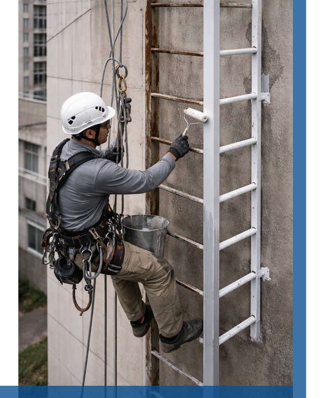 Покраска пожарных лестниц в Черемхове от 4692 р. | ВЫСОТНИК-Чрм