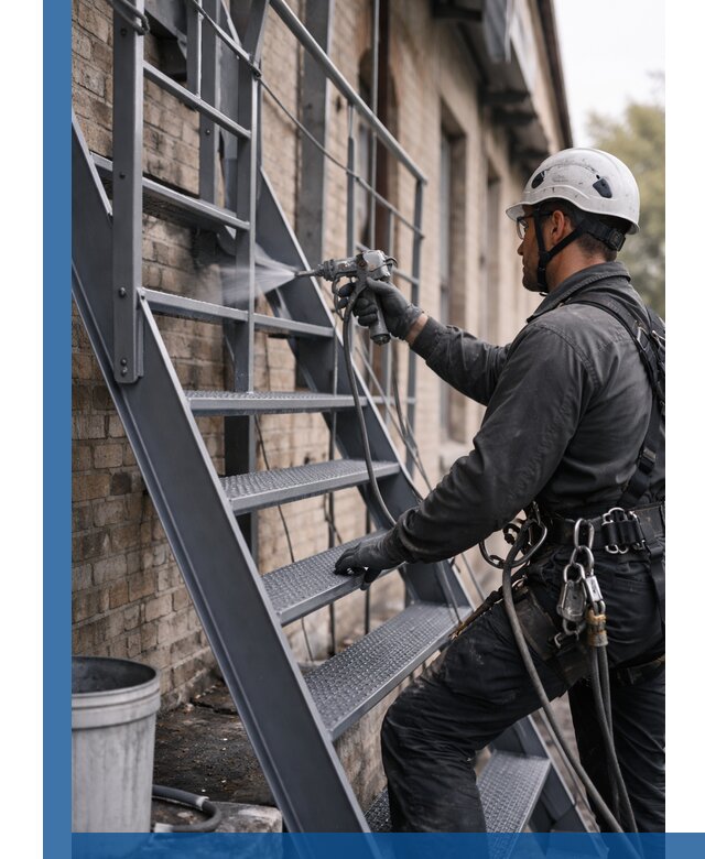 Покраска и антикоррозионная защита пожарных лестниц в Черемхове