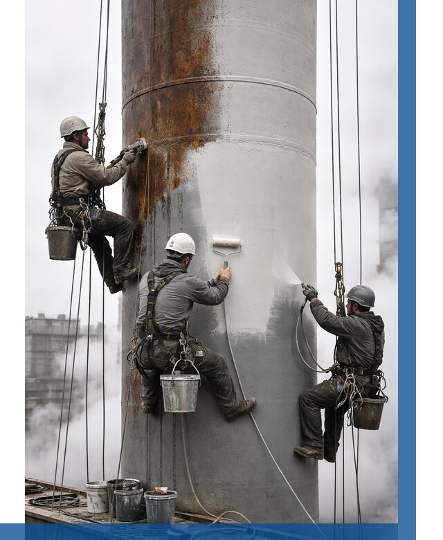 Покраска дымовых труб в Черемхове от 8862 р. | ВЫСОТНИК-Чрм