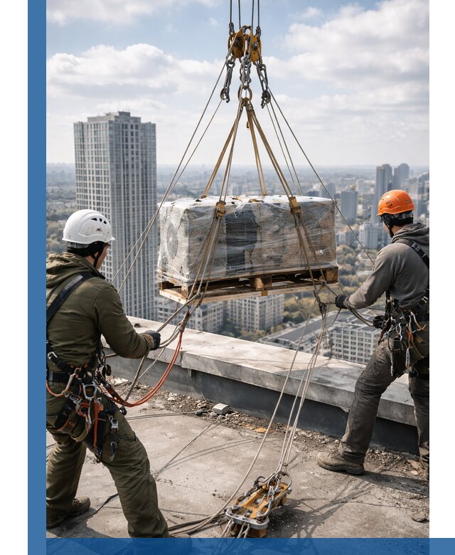 Подъем и монтаж крупногабаритных грузов на крышу в Черемхове