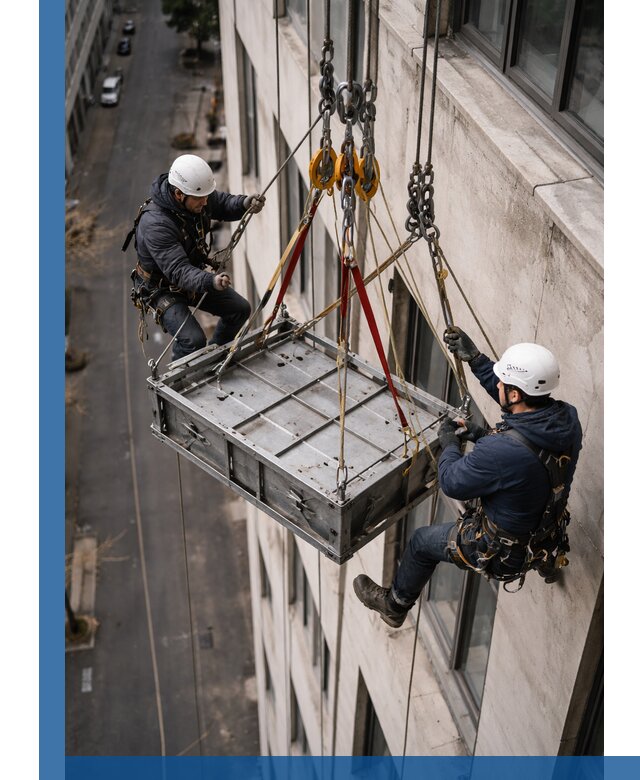 Спуск и подъем грузов по фасаду в Черемхове для зданий