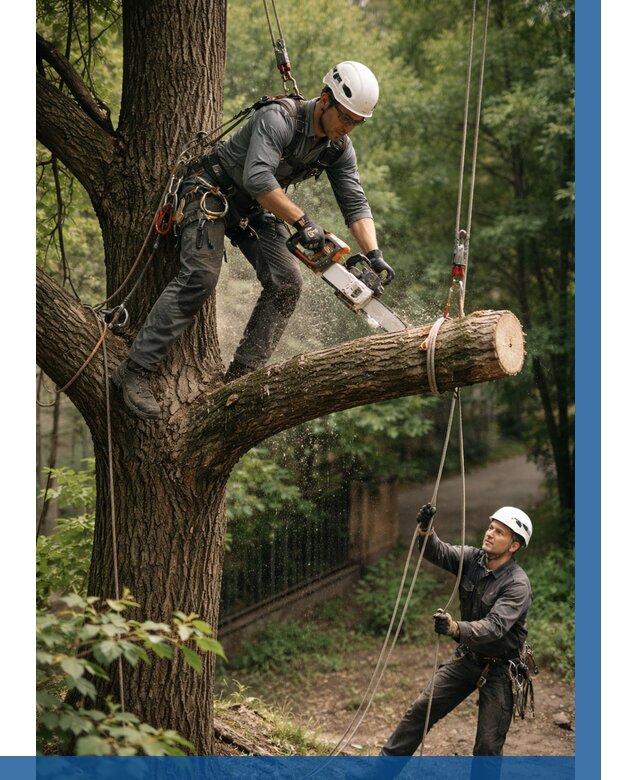 Спил деревьев альпинистами в Черемхове от 8341 р. | ВЫСОТНИК-Чрм
