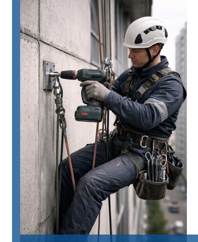 Установка анкерных точек для высотных работ в Черемхове