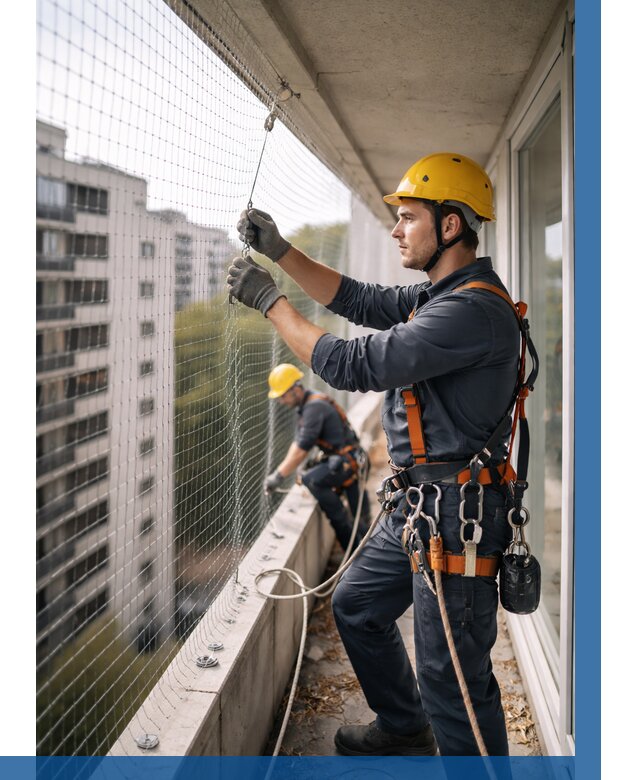 Монтаж сетки от птиц в Черемхове от 4692 р. | ВЫСОТНИК-Чрм