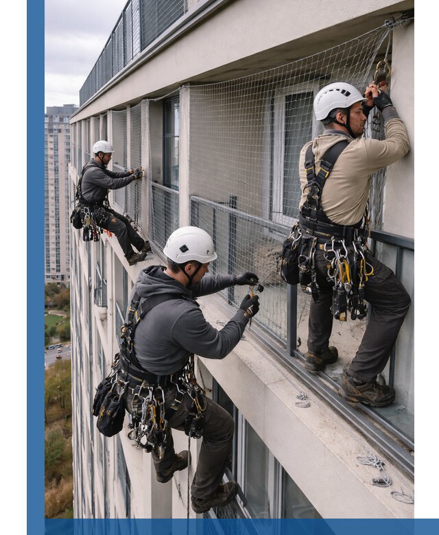 Профессиональный монтаж защитной сетки от птиц в Черемхове